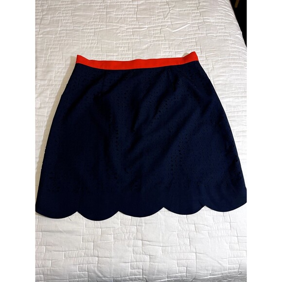 Pixley Skirt Womens L Blue Red Back Zip Lined Polyester Blend- 5649 - Picture 4 of 13